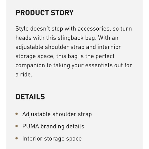 PUMA MYRIAD (LIGHT BEIGE) SLING BAG! - Picture 6 of 12